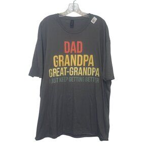 Dad Grandpa Great-Grandpa Graphic Tshirt Mens 2XL Gray Gildan
